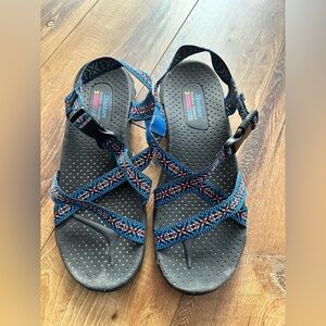 Skechers Blue Multi-Strap Comfort Sandal - Women's